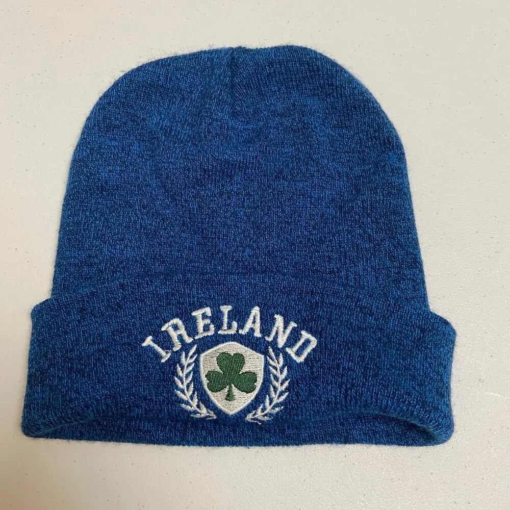 Ireland Blue Knit Cap Hat